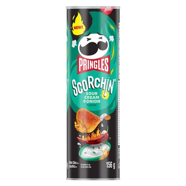Pringles Scorchin’ Hot Sour Cream & Onion – 14 Cans (156 g Each)