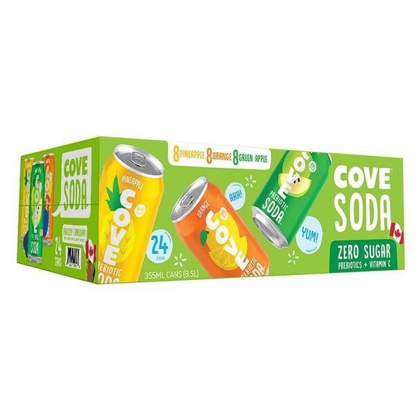 Cove Soda Zero Sugar With Prebiotics And Vitamin C – 24 Cans