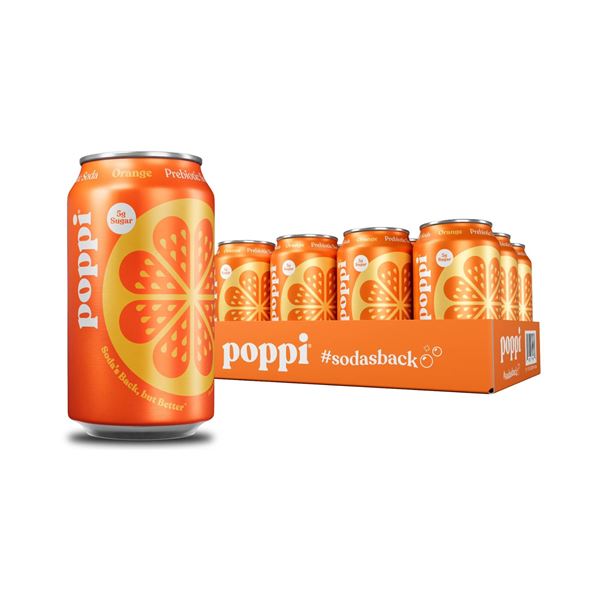 Poppi Orange Soda 12 oz Cans – Set of 24