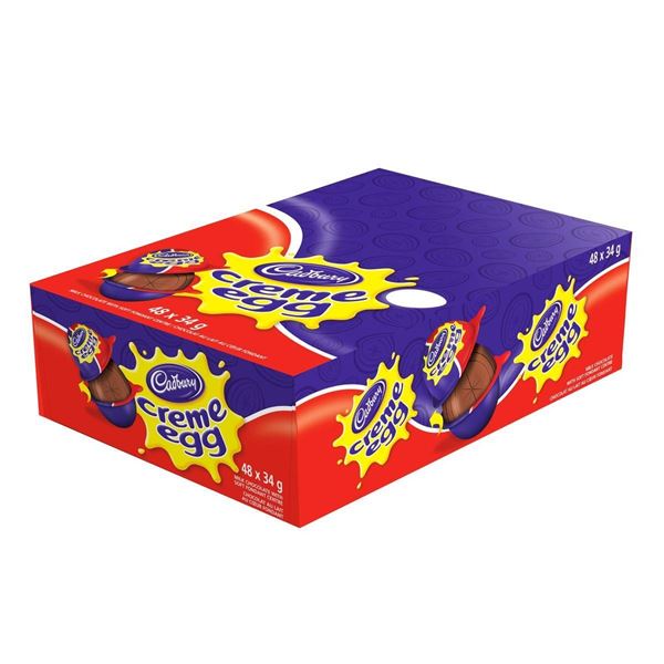 Cadbury Creme Egg 48 x 34g Milk Chocolate with Soft Fondant Center
