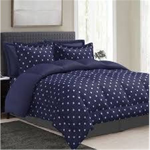 Comfy King Size Polka Dot Comforter Set with 7 Pieces