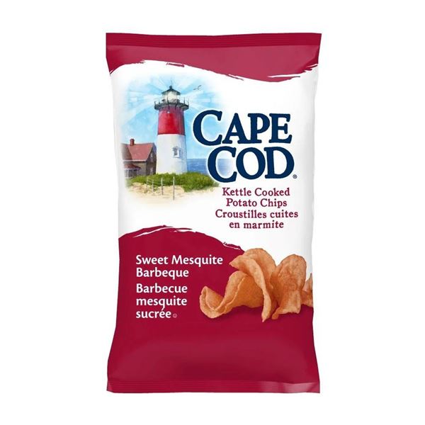 Cape Cod Kettle Cooked Potato Chips, Sweet Mesquite Barbecue, 12 x 220g Bag