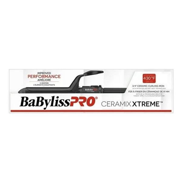 BaBylissPRO Ceramix XTreme Professional Curling Iron, 0.75 Inch, Model BABNT75S