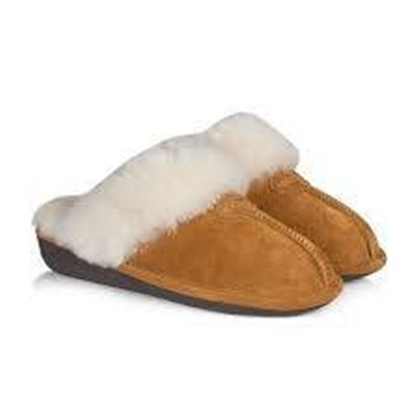 Nuknuuk Suede Slippers with Sheepskin Lining, Size 10