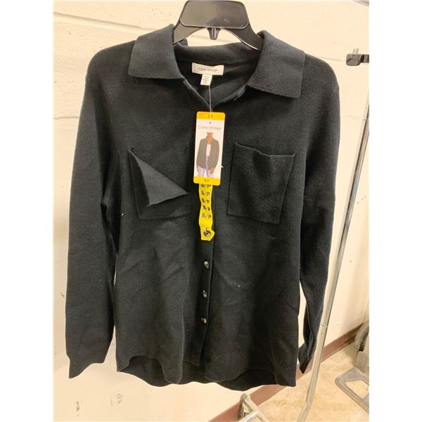 Como Vintage Black Long-Sleeve Shirt, Size Small/Petite (S/P)