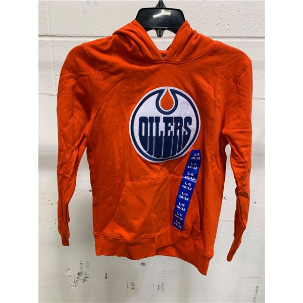 NHL Edmonton Oilers Youth Hoodie, Size L/G 10/12, Orange