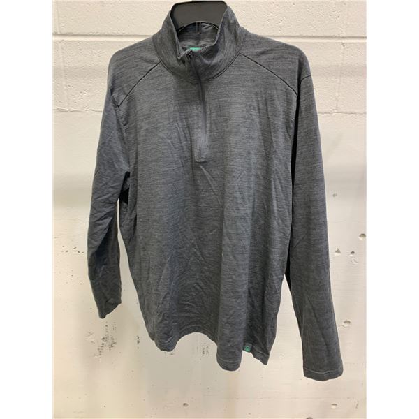 United Colors of Benetton Gray Quarter-Zip Pullover, XL