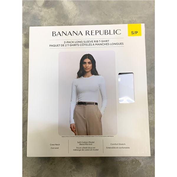 Banana Republic 2-Pack Long Sleeve Rib T-Shirt, Size S/P