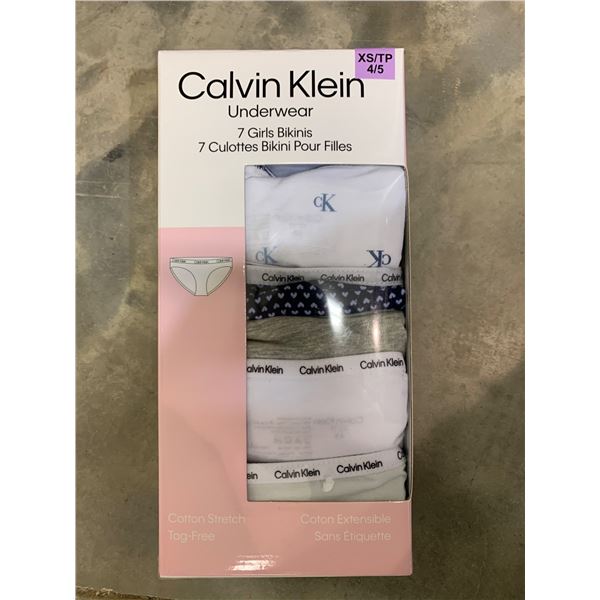 Calvin Klein Girls’ Bikini Underwear, 7 Pack, Size XS/TP 4/5