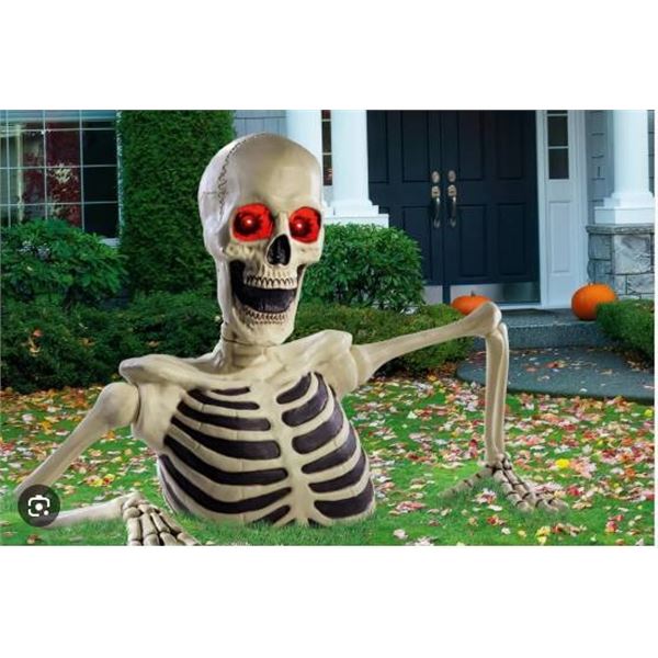 Oversized Halloween Skeleton With Articulated Arms, Sound and lighted eyes 62″ Tall [x=#821