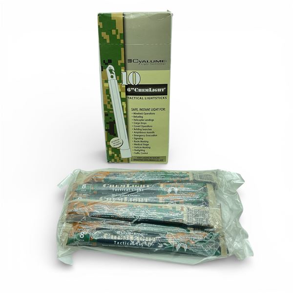 Cyalume 6" Chem Light, Infra-Red X 10 Qty, New