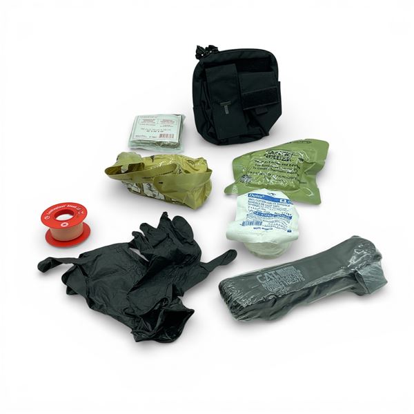 IFAK First Aid Kit, Contains Bandages, Tourniquet, Gloves, Tape