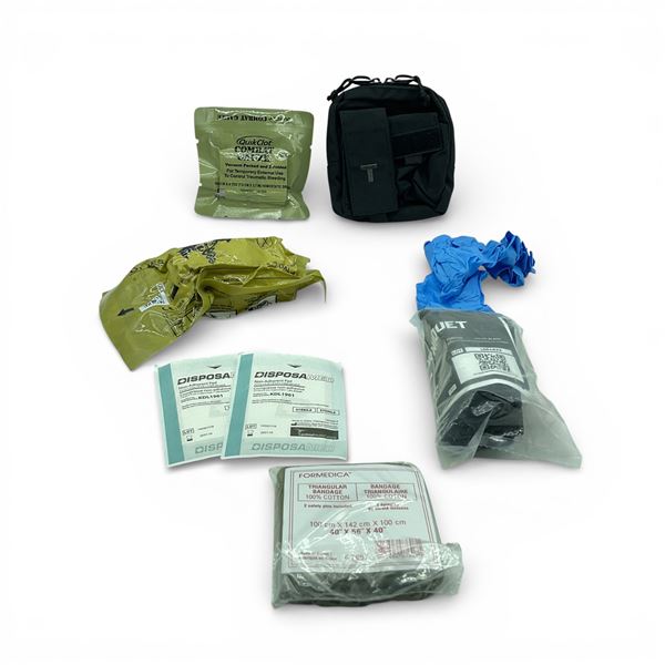 IFAK First Aid Kit, Contains Bandages, Tourniquet, Gloves, Tape
