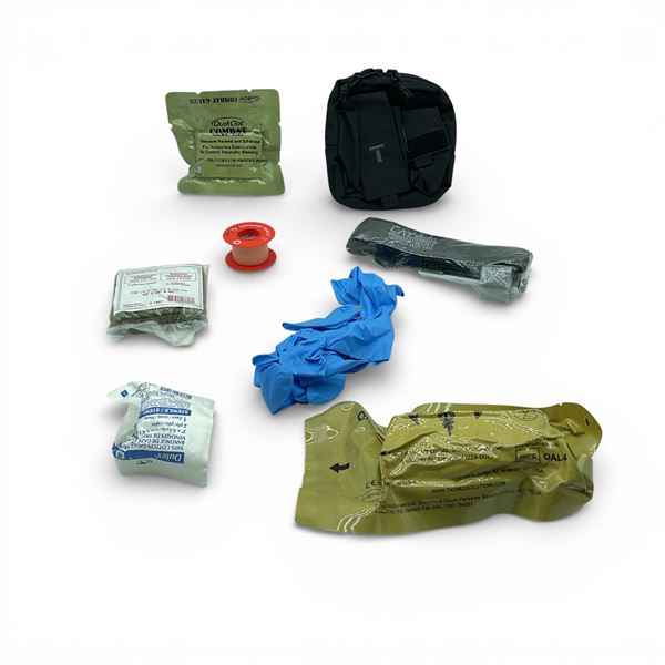 IFAK First Aid Kit, Contains Bandages, Tourniquet, Gloves, Tape