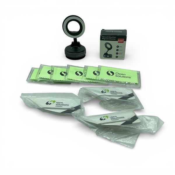 cuum Suction Magnetic Bracket, Microfiber Cleaning Cloths X 6 Qty, Pocket Box/ Rope Cutter X 3 Qty