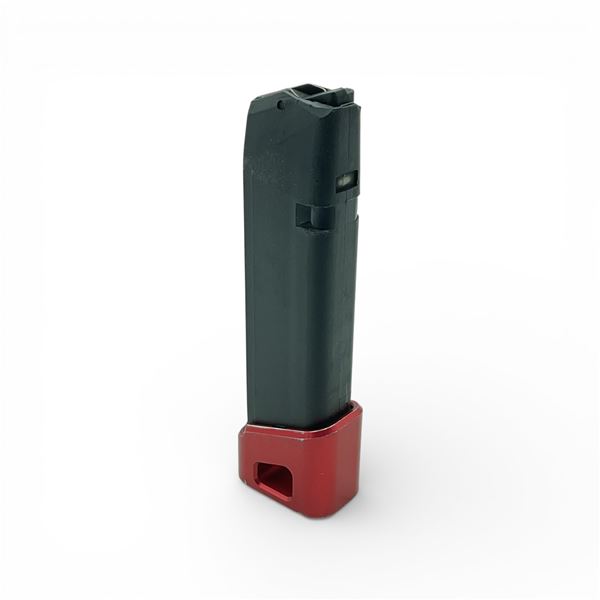 Glock 17/34 9mm Polymer Magazine with Red Unfair Advantage Base Plate