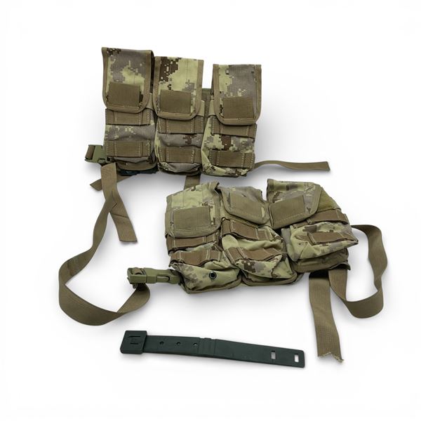 Molle Rifle Magazine Pouches, Hold 3 Mags X 2 Qty in Desert Digi Camo