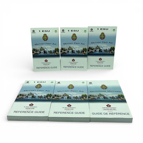 St. John Ambulance Military First Aid Reference Guide, 5 English, 1 French