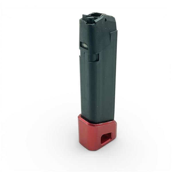 Glock 17/34 9mm Polymer Magazine with Red Unfair Advantage Base Plate