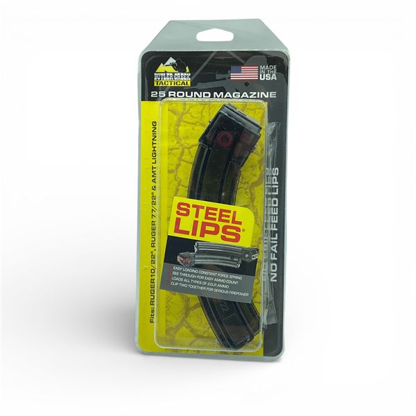 Butler Creek Ruger 10/22, Ruger 77/22 and AMT Lightning 22 LR 10 Round Steel Lips Magazine