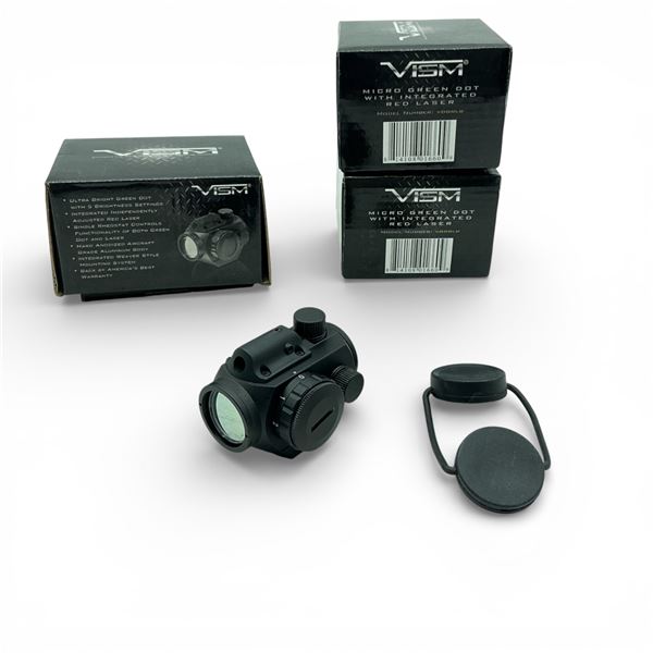 Vism Micro Green Dot Sight with Integrated Red Laser X 3 Qty, Untested