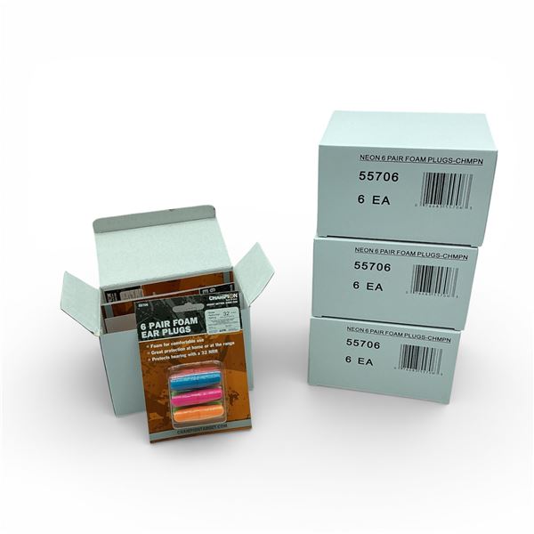 Champion Neon Foam Ear Plugs, 6 Pair Pack X 24 Qty