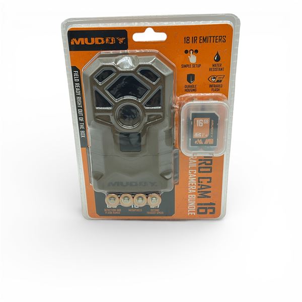 Muddy Pro Cam 16 Trail Camera Bundle with 16 GB SD Card and Batteries, New
