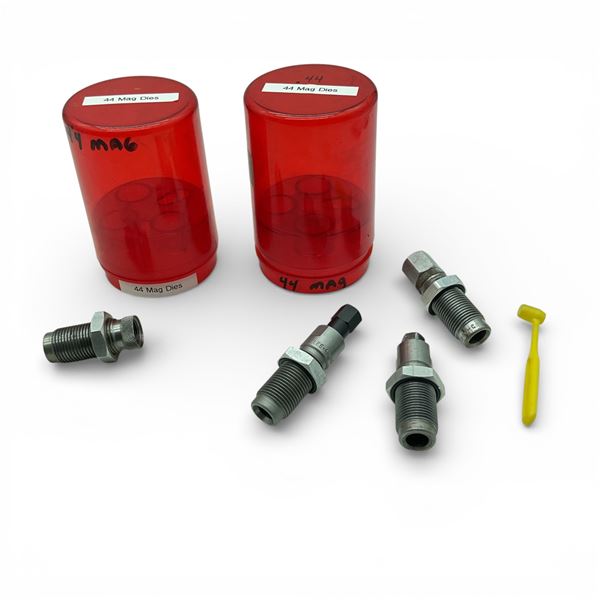 Assorted Lee 44 Mag Dies X 4 Qty and Powder Scoop