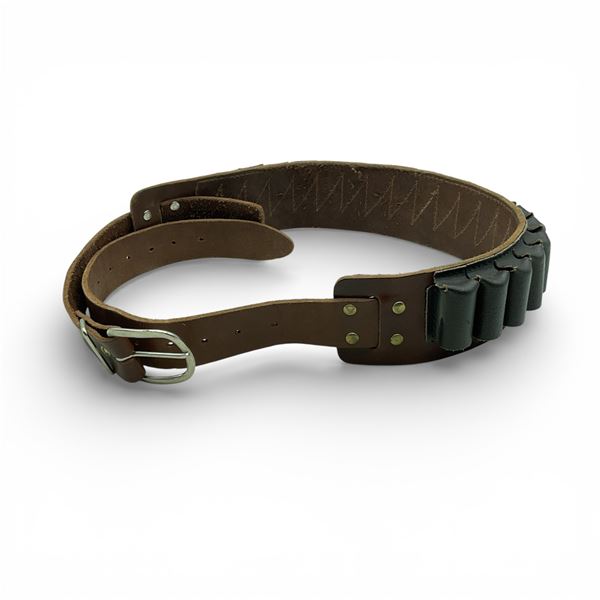 Leather Shotgun Ammunition Belt, Approximately 48"