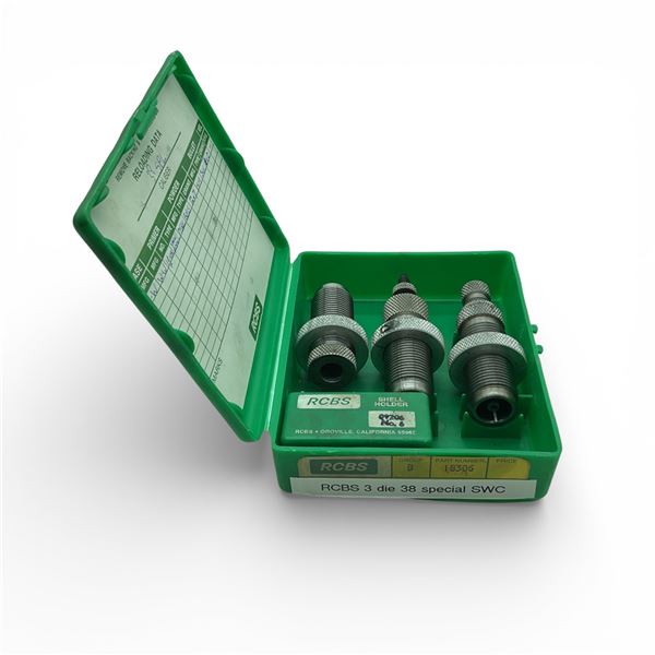 RCBS 38 Spl Dies X 3 Qty and RCBS #6 Shell Holder