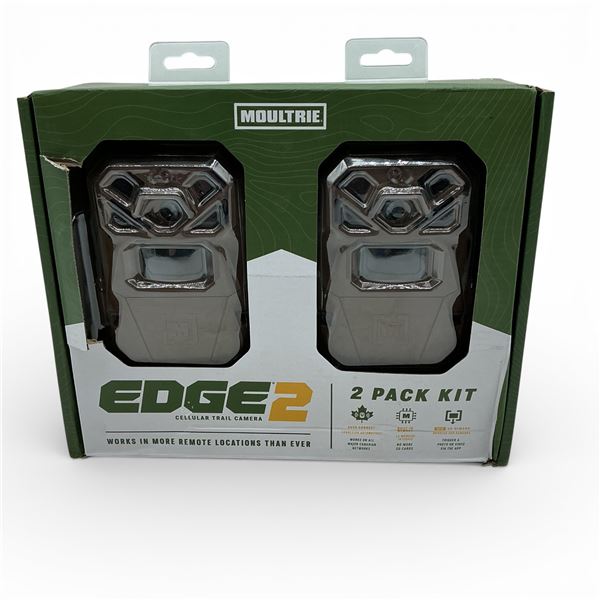 Moultrie Edge 2 Cellular Trail Camera Two Pack Kit, Picture and Video, Untested