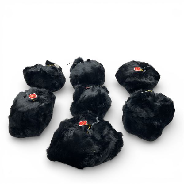 Yukon Fur Hats, Black X 7 Qty