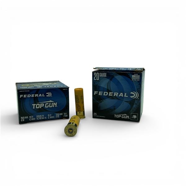Federal Top Gun 20 Ga 2 3/4" #7.5 Ammunition, Approx 42 Rounds