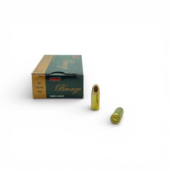 PMC Bronze 9 mm 115 Grain FMJ Ammunition, 50 Rounds