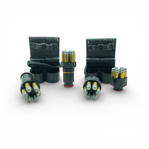 Safariland #2 Comp Revolver Loaders X 5 with Belt Holsters and 38 Spec Reloaded Ammunition