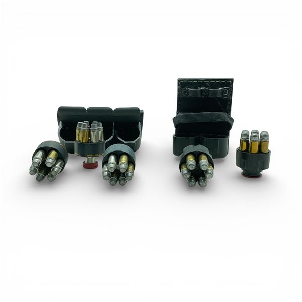 Safariland #2 Comp Revolver Loaders X 5 with Belt Holsters and 38 Spec Reloaded Ammunition