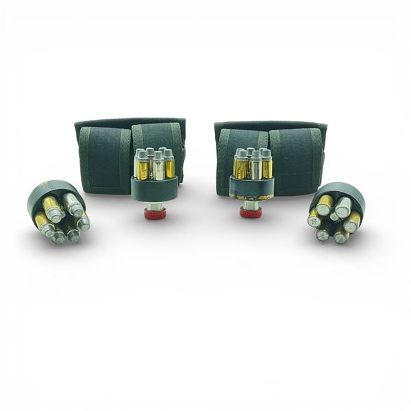 Uncle Mike's Pouches with HKS Revolver Loaders X 4 and 38 Spec Reloaded Ammunition