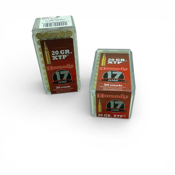 Hornady 17 HMR, 20 Grain XTP Ammunition, 100 Rounds