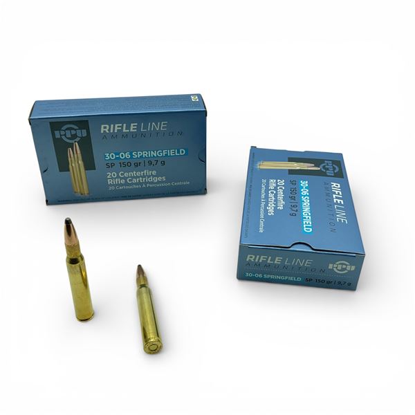 PPU 30-06 Springfield, 150 Grain SP Ammunition, 40 Rounds