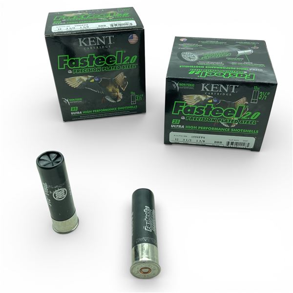 Kent Fasteel 2.0 12 Ga, 3-1/2", 1-3/8 oz, BBB Shot Ammunition, 50 Rounds