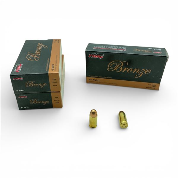 PMC Bronze 45 Auto, 230 Grain FMJ Ammunition, 150 Rounds