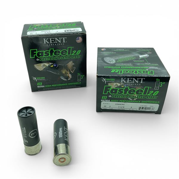 Kent Fasteel 2.0 12 Ga, 3", 1-1/4 oz, #3 Shot Ammunition, 50 Rounds