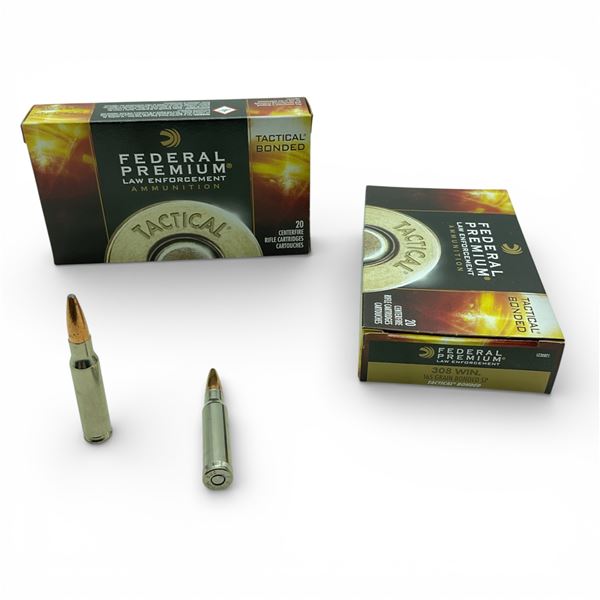 Federal Premium Law Enforcement 308 Win, 165 Grain Bonded SP Tactical Bonded Ammunition, 40 Rounds