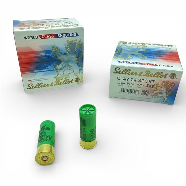 Sellier & Bellot Clay 24 Sport, 12 Ga, 7/8 oz, #7.5 Shot Ammunition, 50 Rounds
