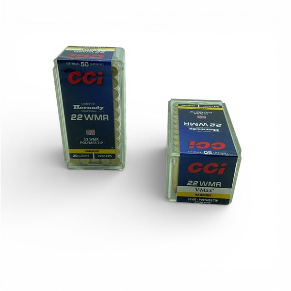 CCI Varmint 22 WMR, 30 Grain V-Max Polymer Tip Ammunition, 100 Rounds