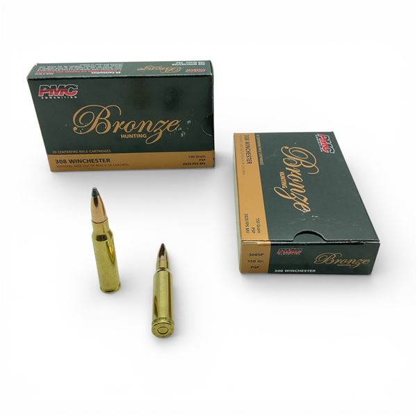 PMC Bronze 308 Win, 150 Grain PSP Ammunition, 40 Rounds