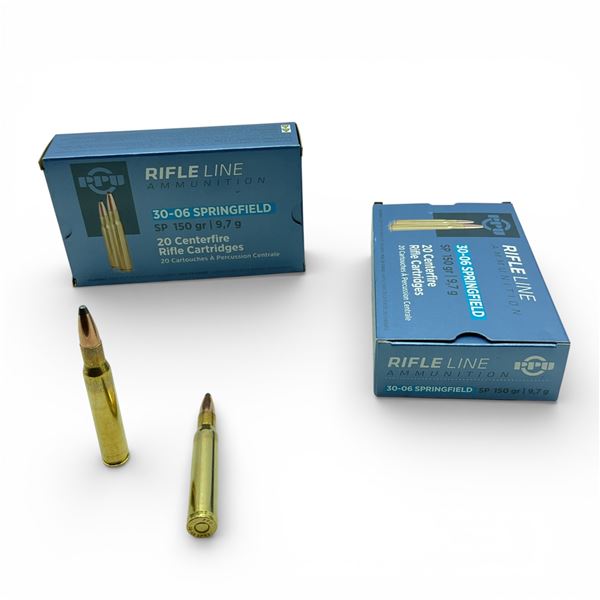 PPU 30-06 Springfield, 150 Grain SP Ammunition, 40 Rounds