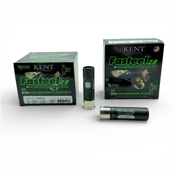 Kent Fasteel 2.0 12 Ga, 3-1/2", 1-3/8 oz, BBB Shot Ammunition, 50 Rounds