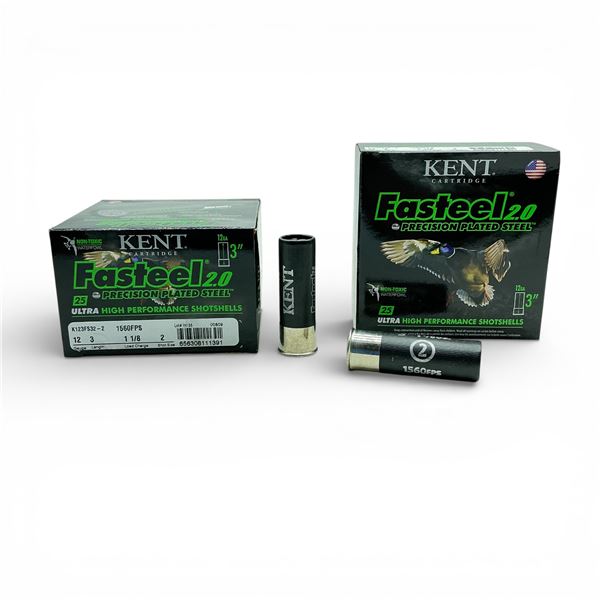 Kent Fasteel 2.0 12 Ga, 3", 1-1/8 oz, #2 Shot Ammunition, 50 Rounds