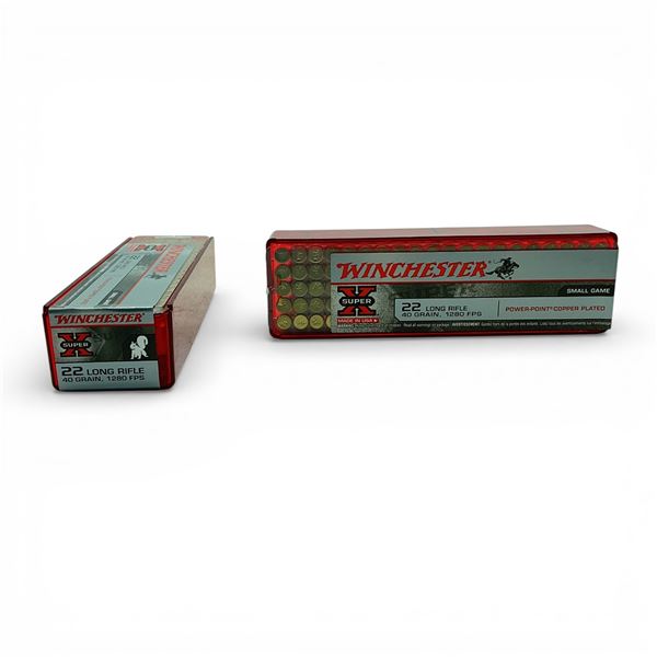 Winchester Super X Small Game .22 LR, 40 Grain Power-Point Copper Plated Ammunition, 200 Rounds